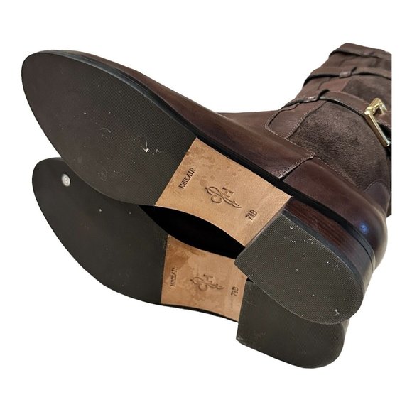 COLE HAAN NikeAir Leather Suede Buckle Knee High Boots Riding Western Size 7.5 B - Picture 7 of 11